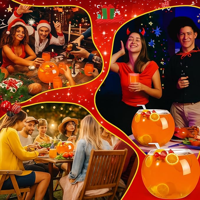 Glass Punch Bowl Set Christmas Party Bowl Set with 6 Punch Cups and Ladle Heavy Large for Parties, Holidays, Schools, Christmas for Centerpiece Table Decorations