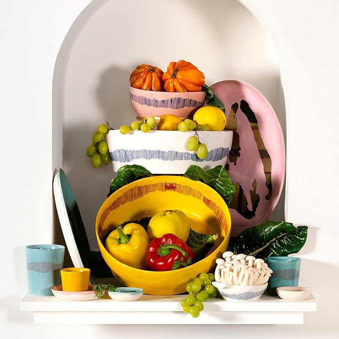 White Blue Dinner Plates | Feast tableware by Ottolenghi | Dishes Set for 2 | Stoneware Microwave Safe Plates | Dish Set | Farmhouse Kitchen and Dinnerware Sets | Luxury