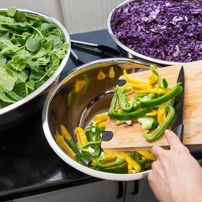 WHYSKO® Large Mixing Bowls, Set of 3 Stainless Steel 30 Quart Bowls for Restaurants, Food Service, Caterers and Home Kitchen Use, Rust Proof Bowls Great for Meal Prep, Baking, Serving, Food Storage