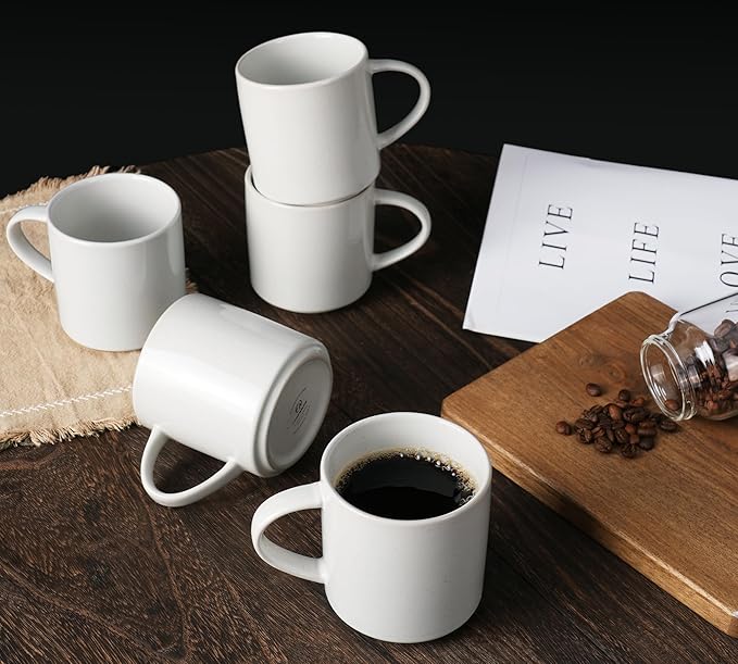 famiware Nebula 6 Pieces Coffee Mug, 12 oz Catering Mugs with Handle for Coffee, Tea, Cocoa, Milk, White