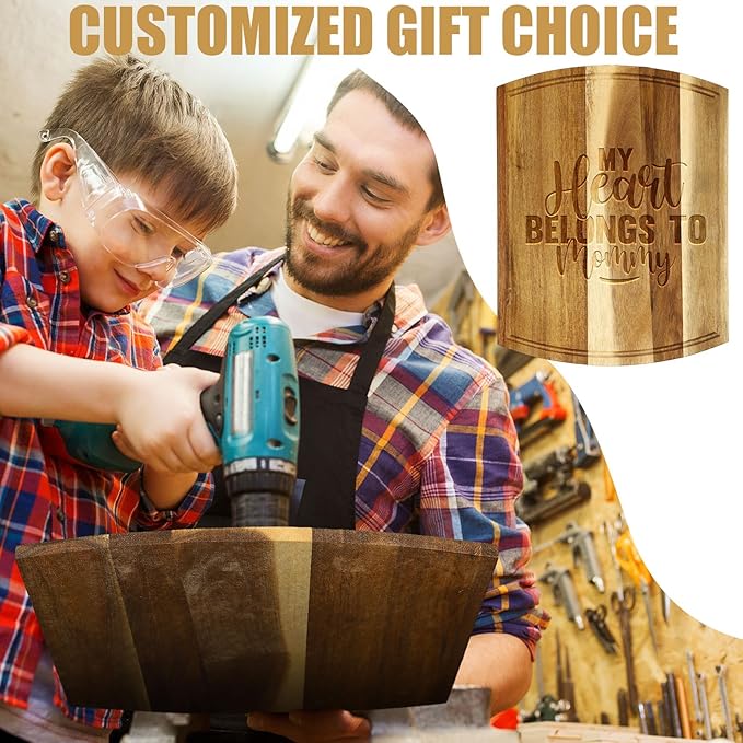 Patelai 12 Pack Large Cutting Boards Bulk Wooden Kitchen Chopping Boards for Crafts DIY Wedding Housewarming Gift(Acacia,12 x 9 Inch)