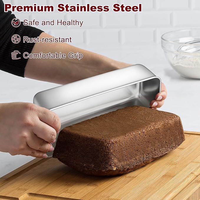LIANYU Large 12x5 Inch Bread Loaf Pans, 6 Pack Stainless Steel Baking Pans for Meatloaf, Sourdough, Lasagna, Cake, Brownies, Non Toxic & Healthy Bakeware Set, Oven & Dishwasher Safe