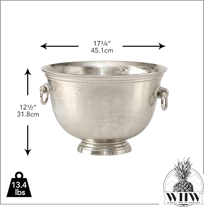 WHW Whole House Worlds Oversized Luxury Champagne Bucket with Old World Panache, 17.75 Inches, (45 cm) Grand Hotel Collection