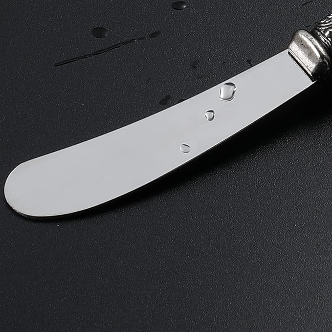 REVERIE Collection 4-piece Stainless Steel Butter Spreader Cheese Knife, Giftable Butter Knives set, Bread Knife set (Gold)