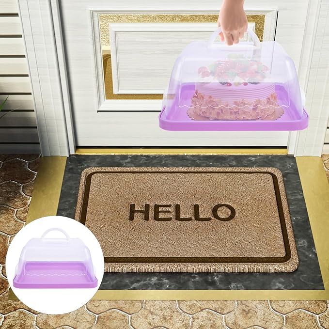 VICASKY Plastic Cake Carrier with Lid Convenient Transport Container for Birthday Cakes Outdoor Events and Parties Transparent Design Easy to Clean