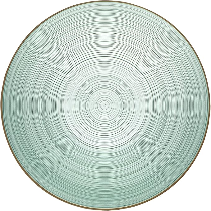 Restaurantware Plastic Bowls 100 Pcs 16 oz Gold Rimmed Disposable Soup Bowls Heavy-Duty Green Translucent Rippled Dinnerware Containers for Party, Desserts, Salads, Snacks, and Catering