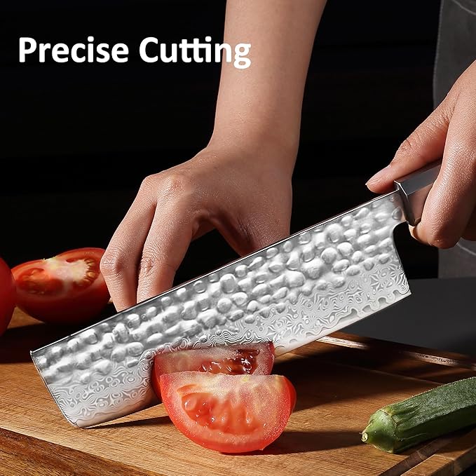 YOTSUBA 3PCS Japanese Chef Knives Set,Damascus Kitchen Knives Set with Hand-forged High Carbon Steel Blade,Ultra Sharp Cooking Knife Set with Ergonomic Wood Handle for Chopping Vegetable and Cooking