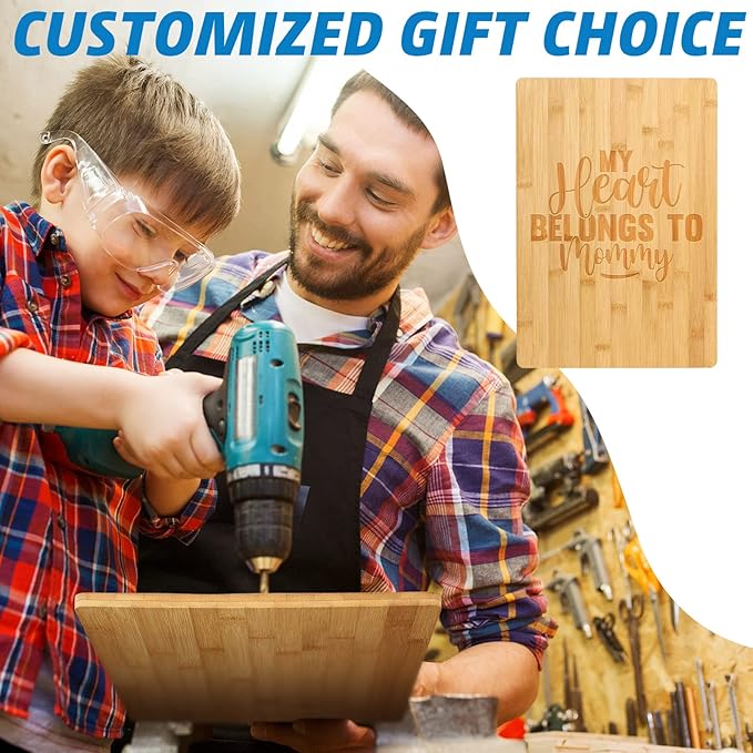 18 Pcs Wood Cutting Board Bulk Kitchen Chopping Boards Large Serving Board Wooden Cutting Board Set for Kitchen Meat Cheese Bread Vegetables (12'' x 8'', Bamboo Wood)