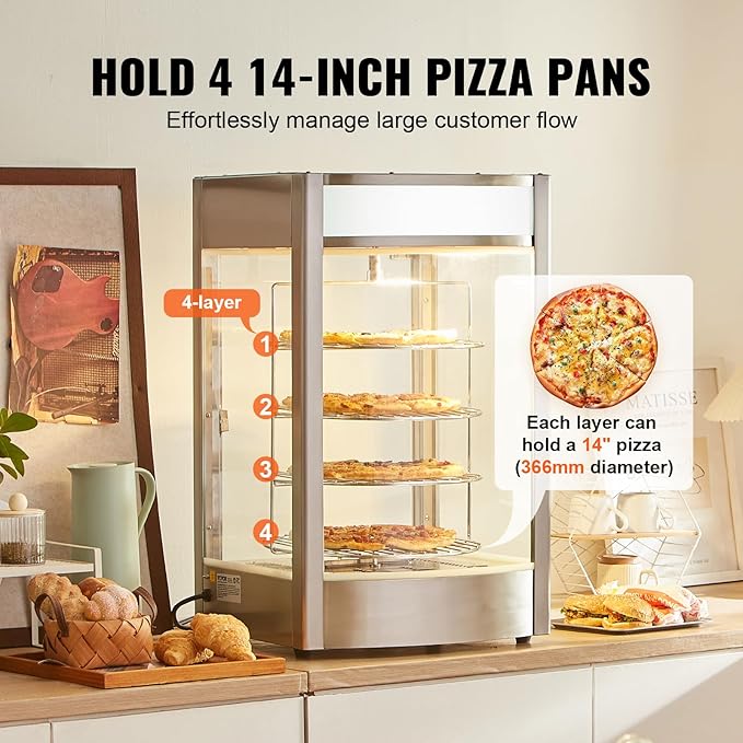 VEVOR foof Warmer Display (4-Tier)