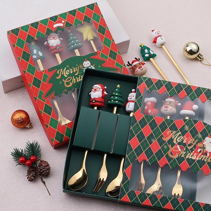 Christmas Spoon Stainless SteelGift Box (6-piece set, B)