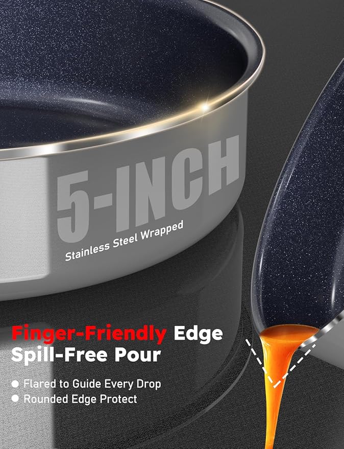 Pro DUXANO 12PC Nonstick Pots and Pans Set&Hybrid 3-Ply Stainless Steel Skillet, High Heat Sear&Fry, 2-Layer Ceramic Induction Cookware, 9H Scratch-Resistant&Anti-Warp,PFAS Free,All Cooktop/Dishwasher