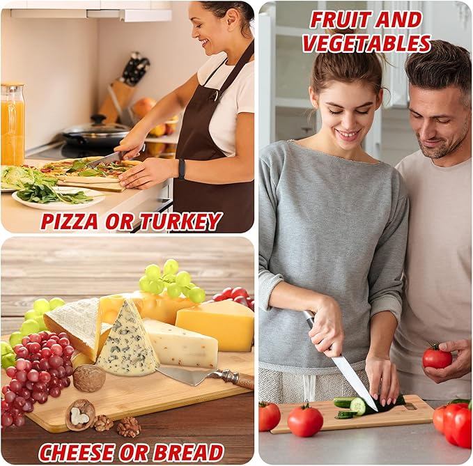 Vesici 18 Pack Plain Cutting Boards with Handles Bulk Blanks Laser Engraving Large Chopping Board for Customized, Personalized Engraving Gifts(Bamboo,6''x9'')