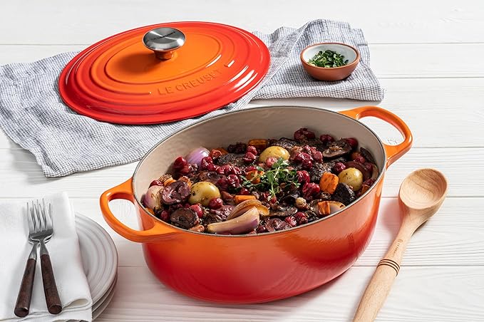 Le Creuset Enameled Cast Iron Signature Oval Dutch Oven, 9.5 qt., Flame