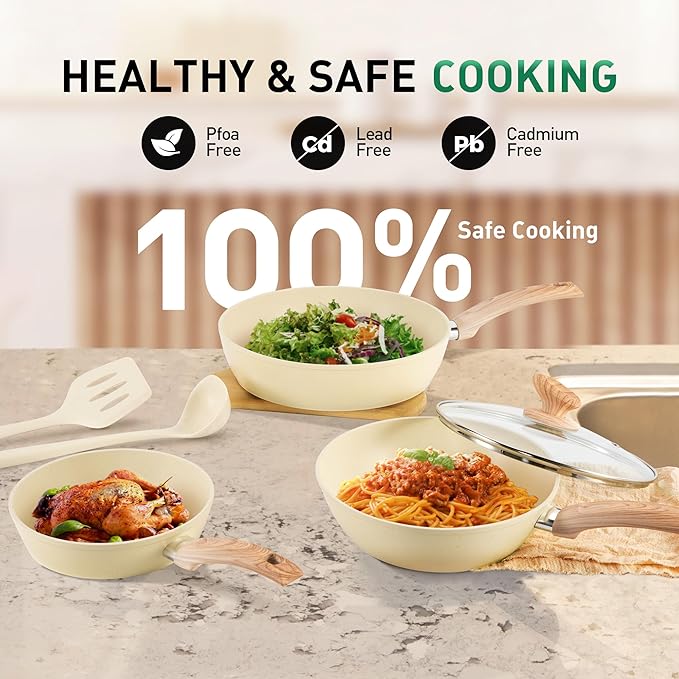 Induction Pots and Pans Set Non Stick Sets (12 pcs)