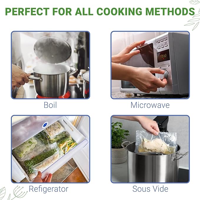 500 pcs Clear 6" x 8", 3 mil Chamber Machine Pouches, Pre-Cut Chamber Vacuum Sealer Bags, Heavy Duty Seal Pouch, BPA-Free Chamber Sealer Bags for Food Preservation, Freezer with Tear Notch