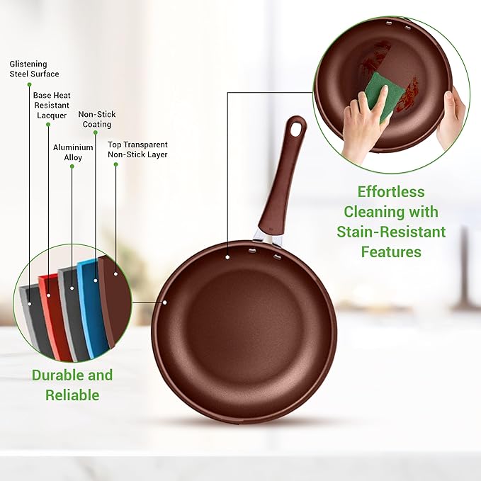 NutriChef Kitchenware Pots & Pans Set – High-qualified Basic Kitchen Cookware Set, Non-Stick (20-Piece Set)