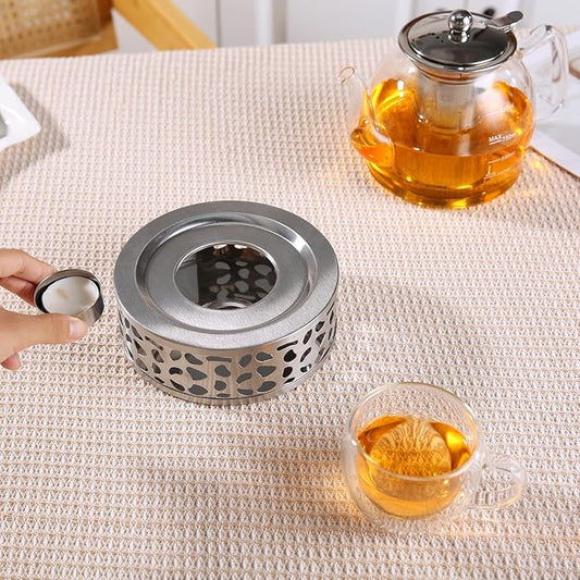 Stainless Steel Teapot Warmer, Tea Warmer for Teapot, Silver Color