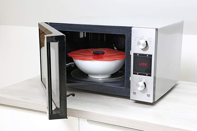 Charles Viancin - Poppy Silicone Lid for Food Storage and Cooking - Airtight Seal on Any Smooth Rim Surface - BPA-Free - Oven, Microwave, Freezer, Stovetop and Dishwasher Safe (9 Inch)