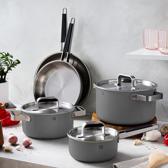 ZWILLING Pure 8-pc Stainless Steel Cookware Set, Grey