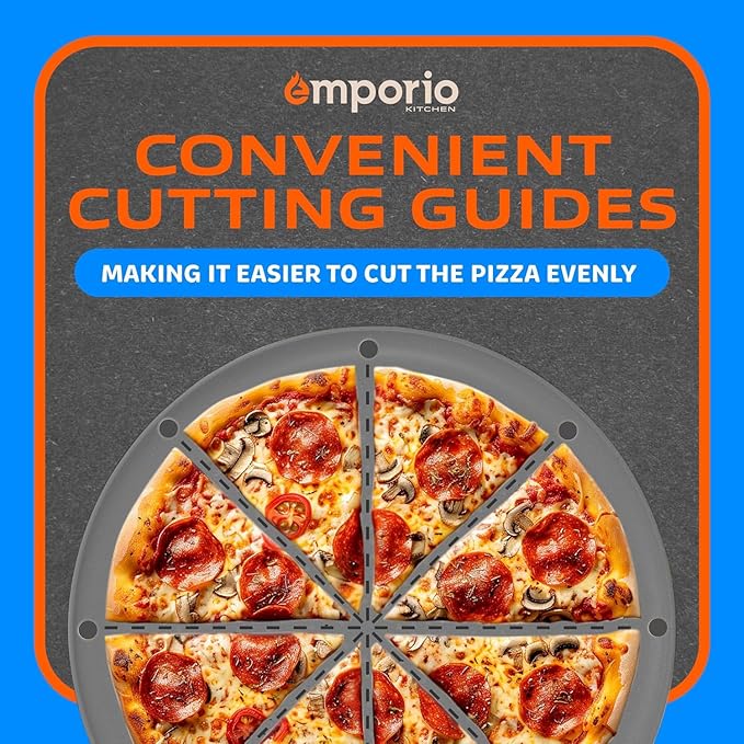 Non-Stick Pizza Pan 1 Pack – 16 Inch Round Carbon Steel Pizza Tray with Perforated Holes, PFOAPFOSPTFE-Free, Dishwasher & Oven Safe Up To 450°F, Durable Nonstick Silver Coating