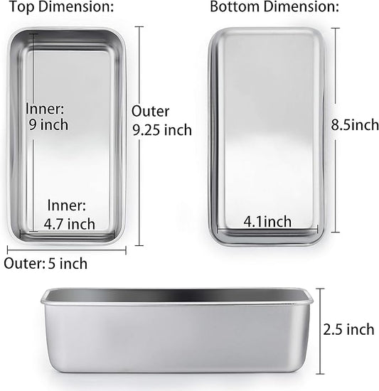 TeamFar Loaf Pans for Baking, 9 × 5 Inch Stainless Steel Loaf Bread Pans Tins for Homemade Bread/Brownies, Healthy & Sturdy, Oven & Dishwasher Safe - Set of 8