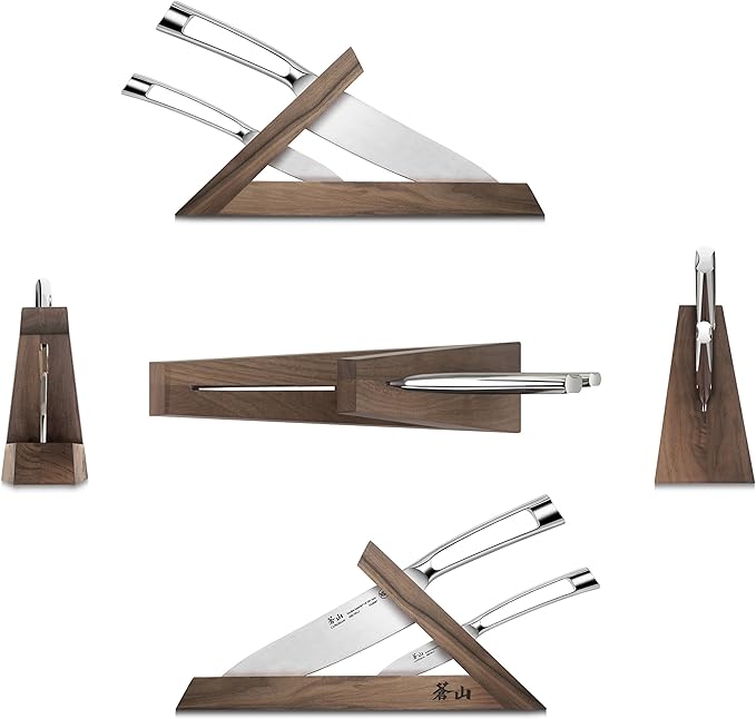 Cangshan TN1 Series 1021264 Swedish 14C28N Steel Forged 3-Piece TAI Knife Block Set, Walnut