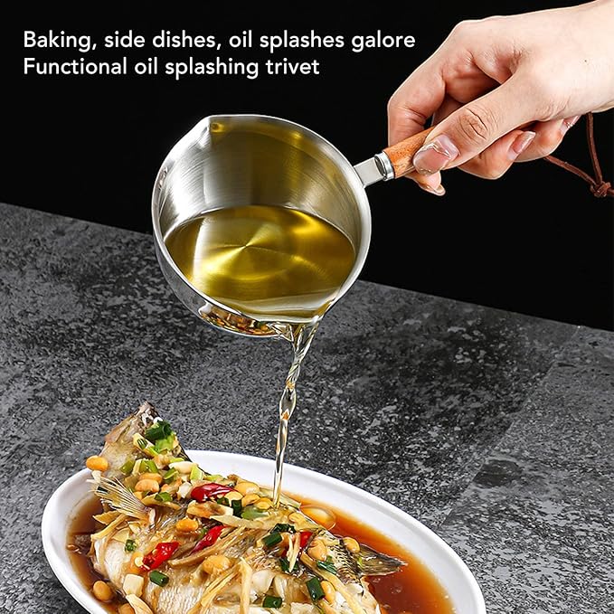 Butter Warmer Pot, 12oz/17oz Stainless Steel Milk Warmer Mini Butter Melting Pot with Dual Pour Spout Small Saucepan for Milk Butter Sauce(500ml/17oz)