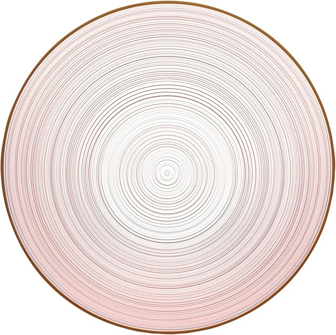 Restaurantware Plastic Bowls 20 Pcs 16 oz Gold Rimmed Disposable Soup Bowls Heavy-Duty Pink Translucent Rippled Dinnerware Containers for Party, Desserts, Salads, Snacks, and Catering