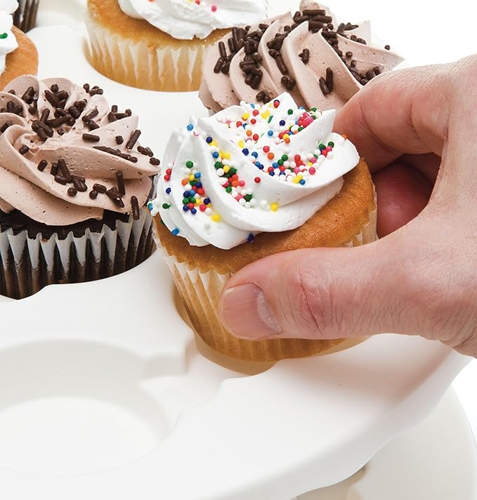 PrepWorks Collapsible Cupcake Carrier - 12-Cup Capacity, Foldable Design for Easy Storage and Transport of Cupcakes and Muffins