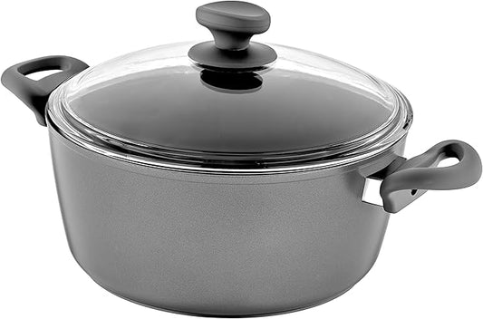 Saflon Titanium Nonstick 8-Quart Stock Pot with Tempered Glass Lid, 4mm Forged Aluminum with PFOA Free Coating from England