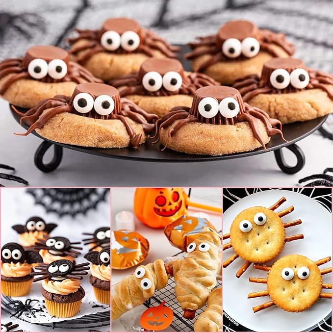 Candy Eyes for Decorating Edible Small Candy Eyes Eyeballs Halloween Sprinkles for Cake Cupcakes Toppers Cookies Baking Decoratings Christmas (1cm Eyes)