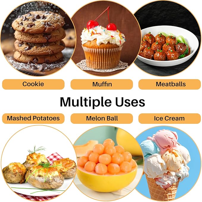 Mini Cookie Scoop #100, 2 Teaspoons/ 10 ml (1/3 oz) Cookie Dough Scoop, Cookie Scoops for Baking, Comfortable Grip, Non-Slip