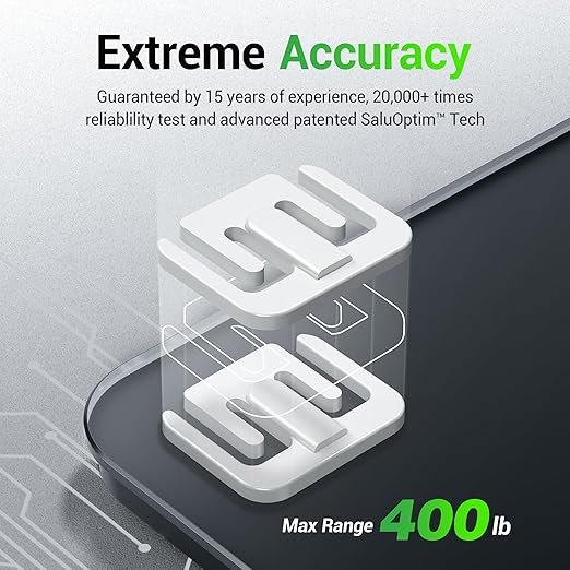 Bathroom Scale for Body Weight, Highly Accurate Digital Weighing Machine for People, Upgraded Batteries Included, Compact Size, LED Display, Physician Scale with Sturdy Tempered Glass, 400lb