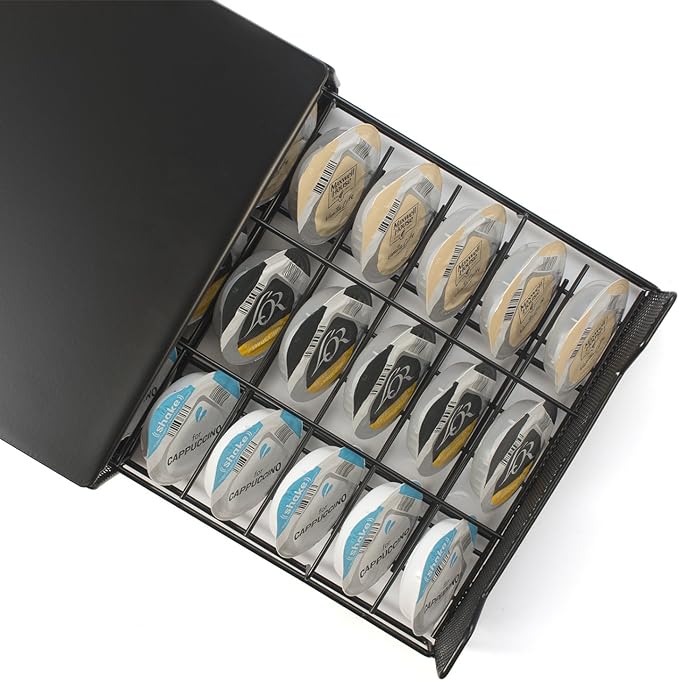 Coffee Pods Holders for Tassimo Discs Coffee Capsule Metal Storage Drawer Capacity 60 pcs