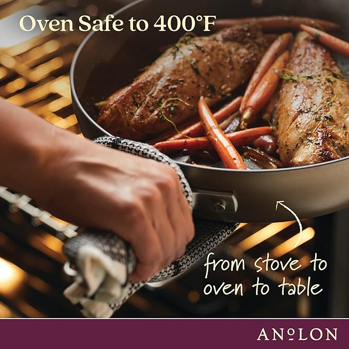 Anolon Advanced Home Hard-Anodized Nonstick Open Stock Cookware (8.5 Qt. Wide Stockpot, Bronze)