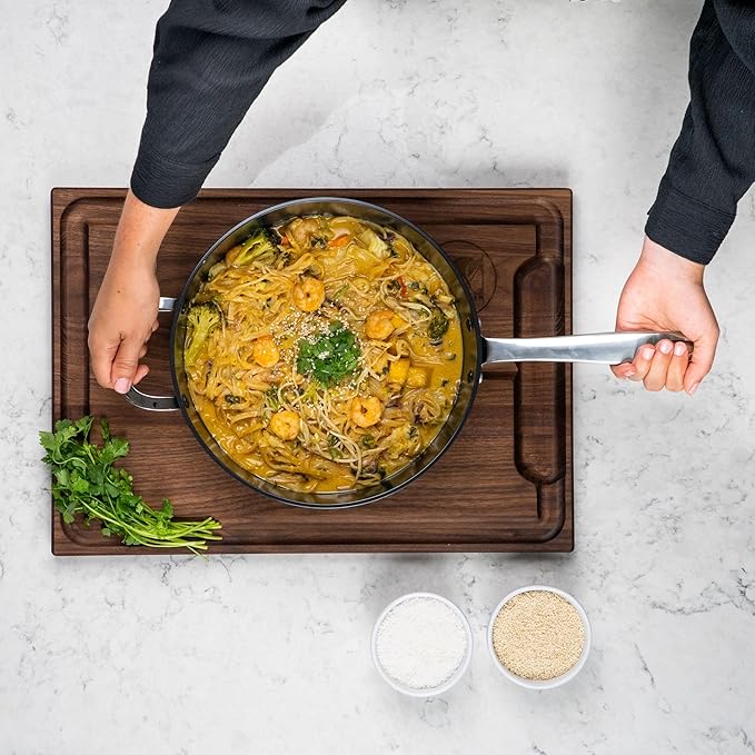 Alva Maestro 11-Inch Stainless Steel Nonstick Frying Pan – Made with No PFAS, PFOA & PTFE Ceramic Coating – Reinforced 5-Ply Aluminum Core, Oven & Induction Safe for Even Heat, Easy to Clean Coating