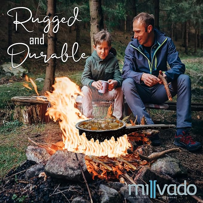 2 Pack Granite Saucepans: Naturally Nonstick Sauce Pots - Speckled Enamel Ware Cookware – 1 and 2 Quart Sauce Pans for Cooking and Boiling - Granite Pot for Stovetop, Campfire, Outdoor Stove