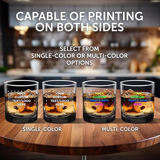 Custom Lexington Rocks Whiskey Glass 10.5 oz, Set of 96, Personalized Bulk Pack - Perfect for Scotch, Bourbon, Whiskey, Cocktail - Black