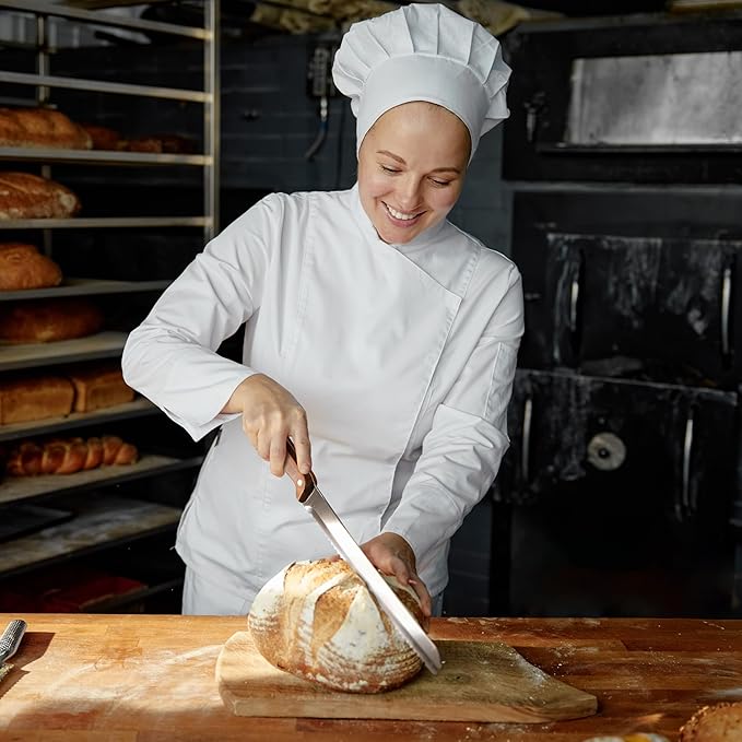 Albert&Grace 10.5-Inch Ultra Sharp Serrated Bread Slicer Knife Less Crumbs Knife for Homemade Bread, Bagels, Sourdough, and Soft Produce