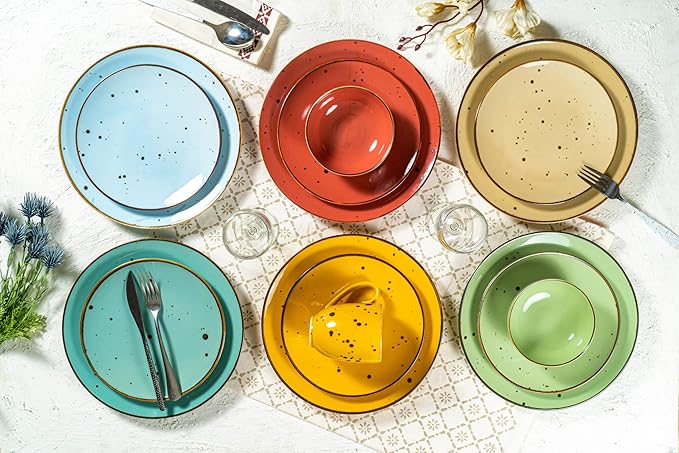 Coffee Mugs Set Of 6, 14 Oz Large Handle Heavy Duty Cups - Microwave Dishwasher Safe - Latte, Cappuccino, Tea, Cocoa, Mocha - Men, Women, Home Office Daily Use, Vivid Assorted Colors