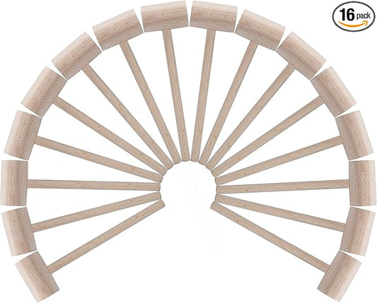 16 PCS Wooden Crab Mallets Natural Hardwood Lobster Hammers