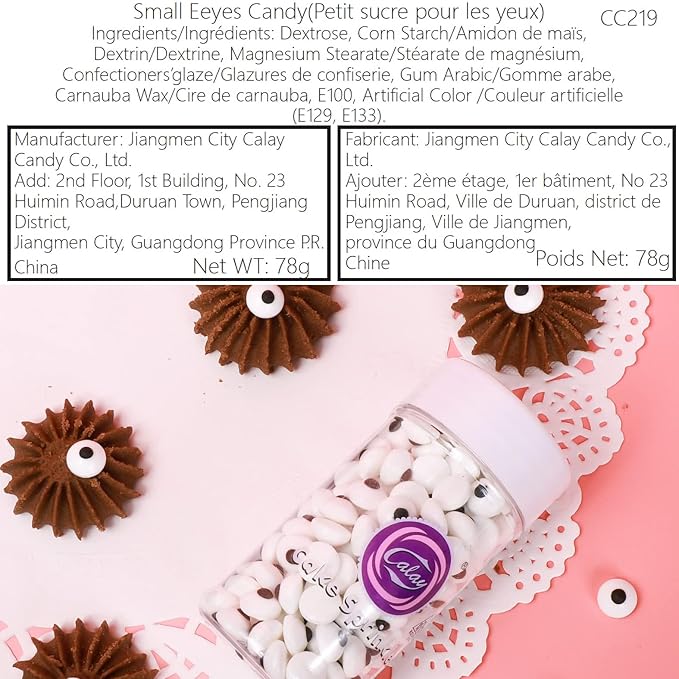 Candy Eyes for Decorating Edible Small Candy Eyes Eyeballs Halloween Sprinkles for Cake Cupcakes Toppers Cookies Baking Decoratings Christmas (1cm Eyes)