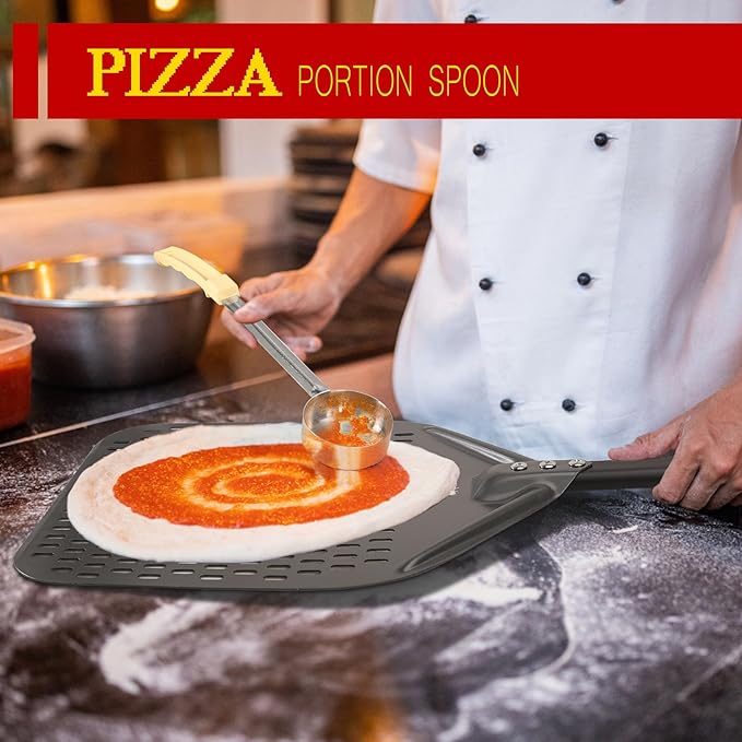 12-inch Hard Anodized Aluminum Pizza Spatula，Set Of 6 Commercial Pizza Oven Utensils, pizza Peel for Indoor & Outdoor Pizza Ovens, Pizza Oven Accessories