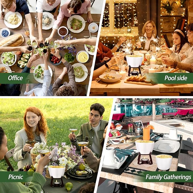 4 Pieces Large Butter Warmers,Butter Warmers for Seafood with 20 Pieces Tealight Candles,Ceramic Butter Warmer Set for Chocolate or Cheese,Fondue- Dishwasher&Microwave Safe,Oven Safe(10.55oz)