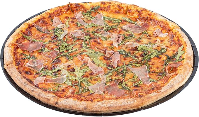 Restaurantware-Eco Pie 18 Inch Paper Pizza Trays, 25 Round Pizza Pans - Oven-Ready, Microwavable, Black Paper Pan For Large-Sized Pizzas, For Baking, Cooking, Bread, Meat, Or Pies