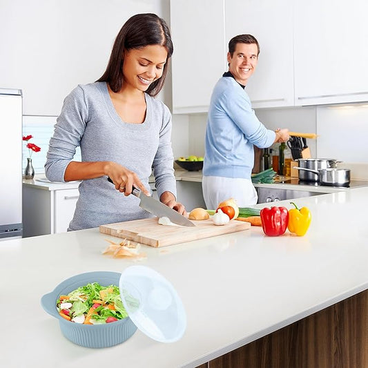 Silicone Microwave Steamer - Microwave Pot Steamer Basket Bowl for Baby Food, Vegetables & Dumplings, Compact & Lightweight Design, Oven & Dishwasher Safe (Blue, S 20oz(600ml))