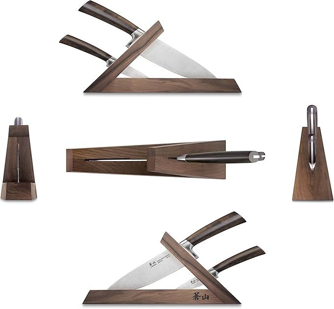 Cangshan TA Series 1021356 Swedish 14C28N Steel Forged 3-Piece TAI Knife Block Set, Walnut