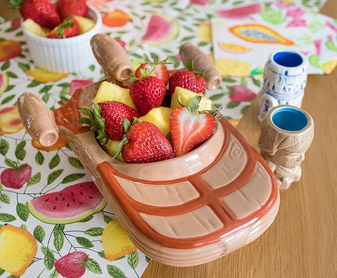 Geeki Tikis Star Wars Landspeeder Punch Bowl with Luke and R2-D2 Mini Muglets | Official Lucasfilm Collectible Tiki Cups | Tumbler Cocktail Glasses, Tropical Drinkware For Home Barware Set