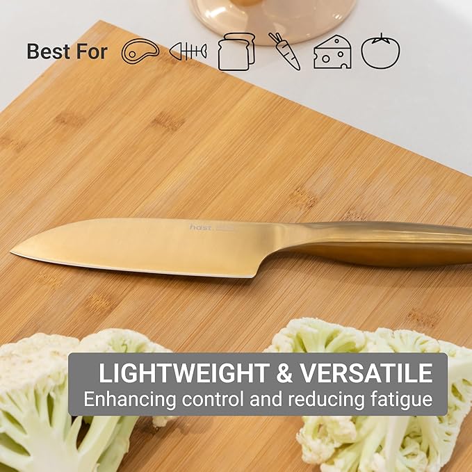 HAST Edition 6.3-Inch Santoku Knife, Ultra-Sharp Professional Japanese Chef Knife, Advanced Powder Steel, Lightweight, Comfortable Ergonomic & Award-Winning Design, Premium Steel Kitchen Knife