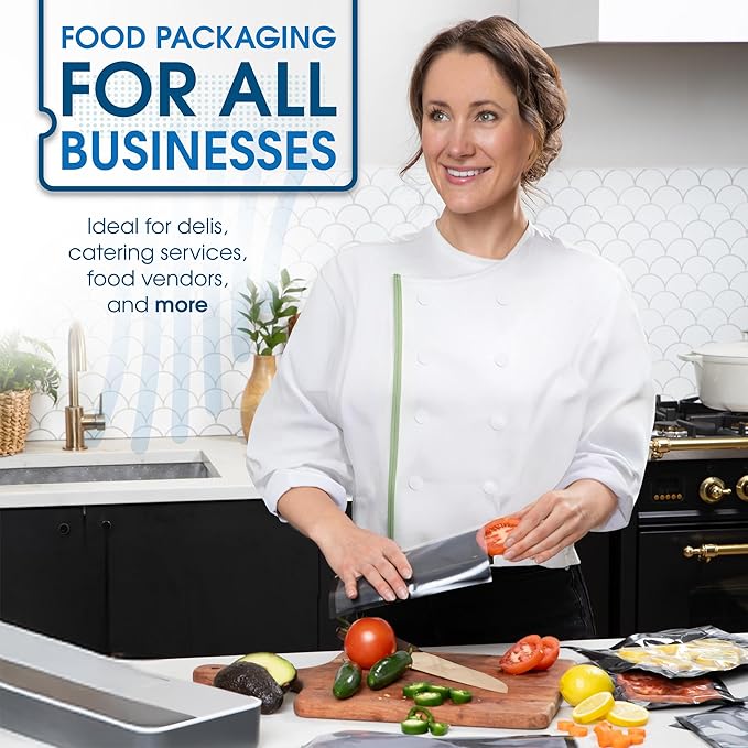 Spartan Industrial 8" X 12" Vacuum Seal Bags - 100 Count BPA-Free Food Storage Bags for Marinating, Freezing, Sous Vide Cooking